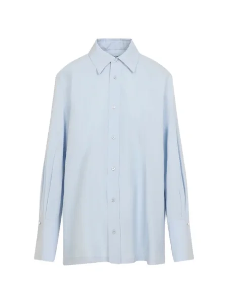 Długa kołnierzykowy koszula Carven niebieska