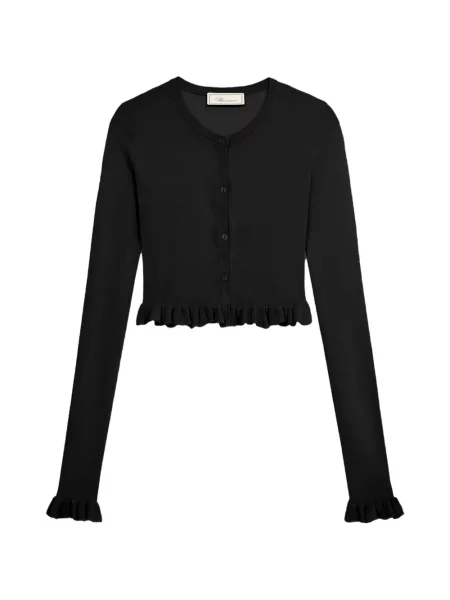Cardigan Blumarine cu volane lung negru