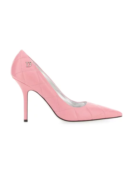 Czółenka Dsquared2 skórzana różowa