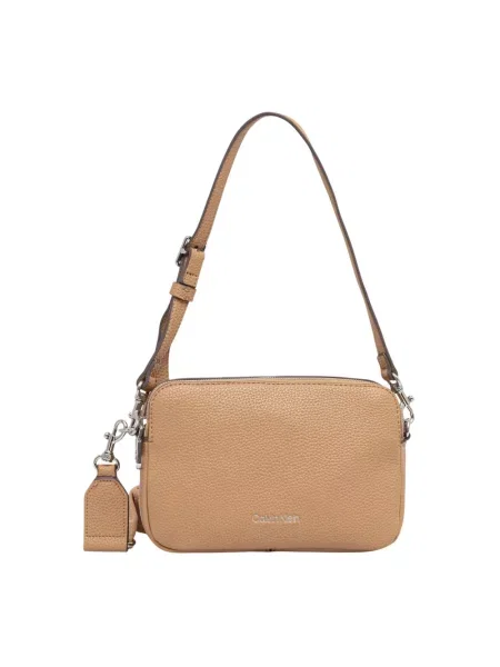 Calvin Klein torebka crossbody z imitacji skóry beżowa