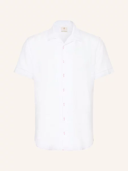 Q1 Manufaktur Letní Košile Olly Slim Relaxed Fit Z Lnu / červená bílá