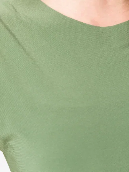 Top Norma Kamali cu decolteu rotund verde