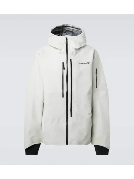 Smučarska jakna Norrøna s kapuco bela