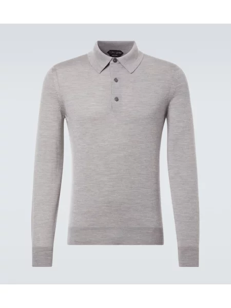 Pulover Tom Ford de mătase gri