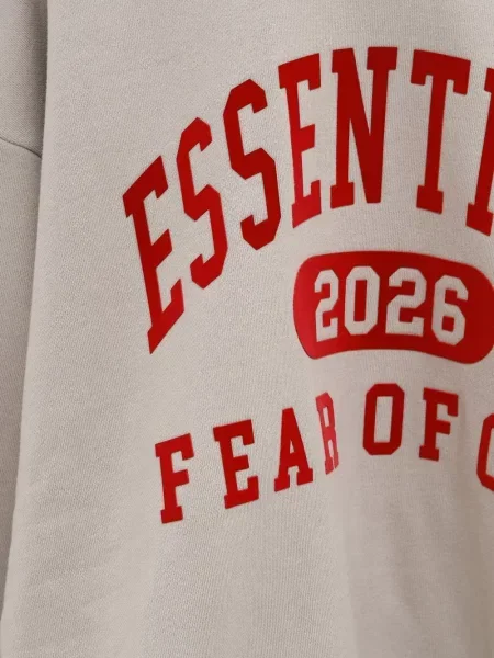 Raštuotas džemperis su gobtuvu Fear Of God Essentials pilka