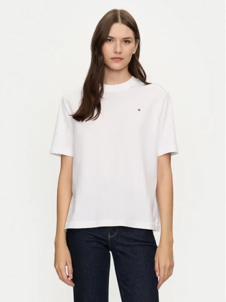 Tommy Hilfiger Tricou Modern Flag alb