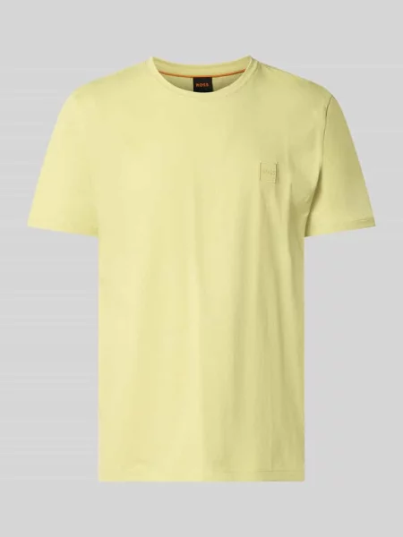 T-shirt o kroju regular fit z czystej bawełny model „TALES” Boss Orange żółta