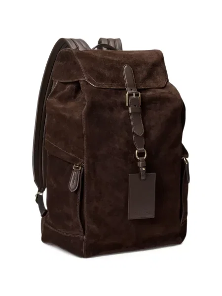 Rucsac Ralph Lauren Purple Label din piele cu cataramă violet