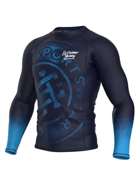 Koszulka sportowa Rashguard do MMA EXTREME HOBBY BADGE szara