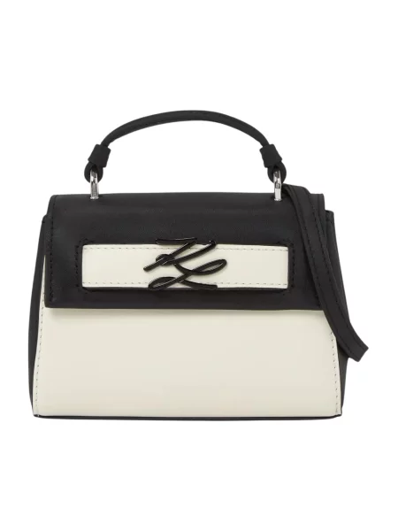 Karl Lagerfeld torebka crossbody skórzana K/AUTOGRAPH beżowa