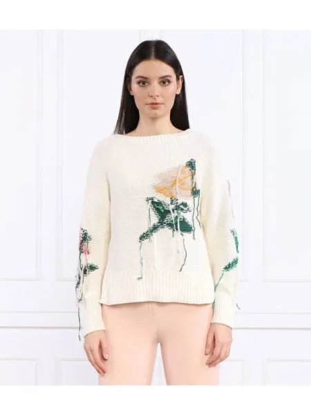 TWINSET Kétoldalas kötött pulóver fehér