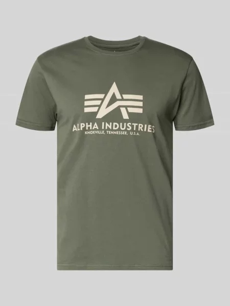 T-shirt z logo i okrągłym dekoltem Alpha Industries