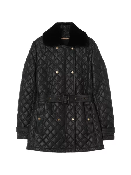 Matlasat palton Burberry negru