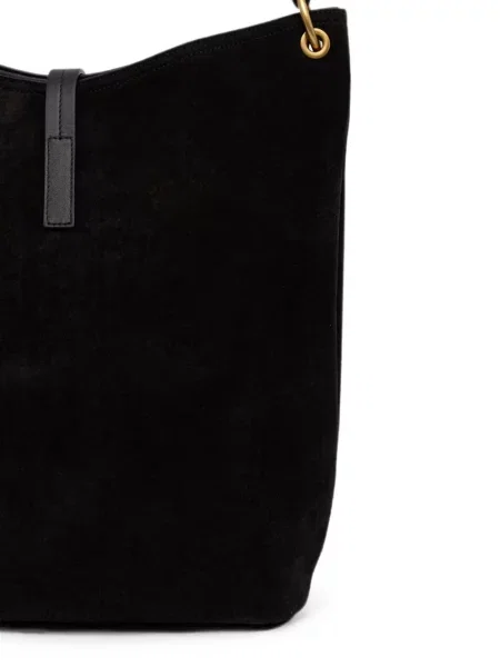 Τσάντα shopper Twinset σουέτ μαύρο