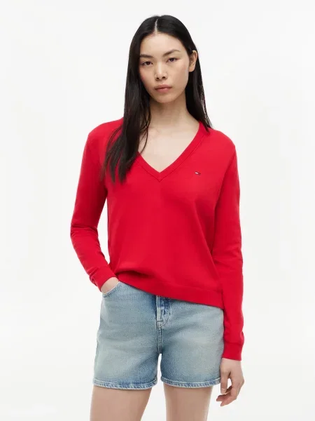 Tommy Jeans Pulover ESSENTIAL' rdeča