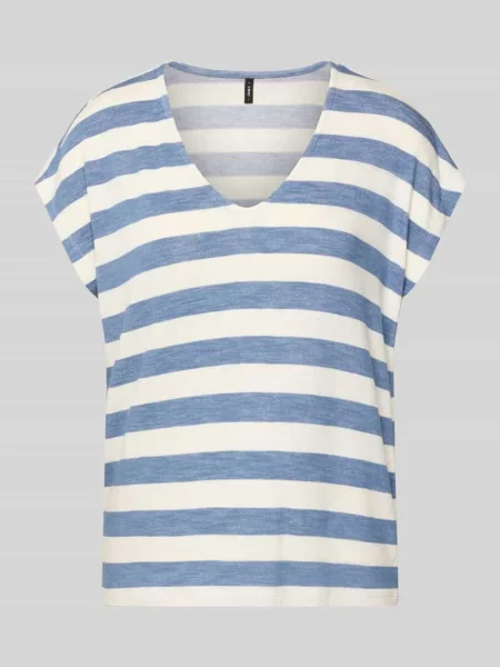 T-shirt o kroju regular fit z Mieszanka Model LIRA' Only niebieska