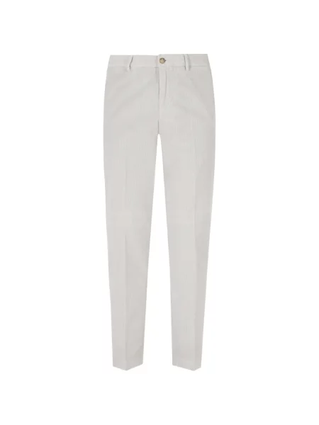 Pantaloni Seventy de catifea cord alb