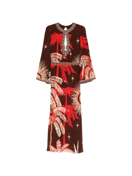 Rochie maxi Johanna Ortiz de costum maro