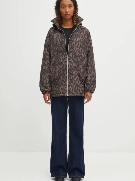 Куртка Fiorucci Nylon Banimalier Print Zip Up демісезонна коричневий