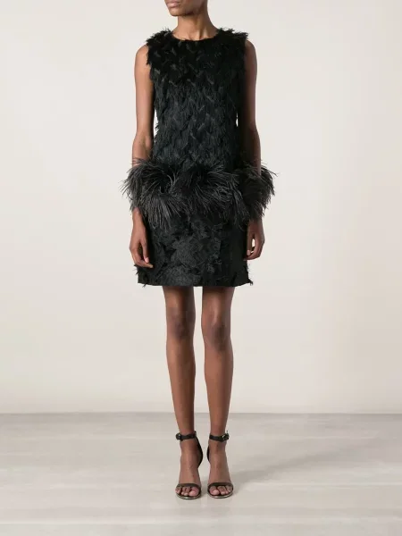 Rochie Lanvin cu pene negru