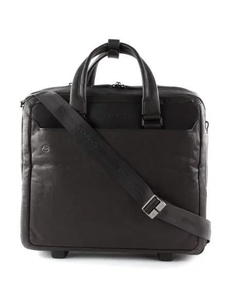 Torba na laptopa Piquadro skórzana czarna