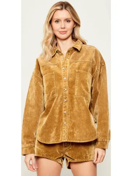 One Teaspoon De catifea reiată cămașă DARIA