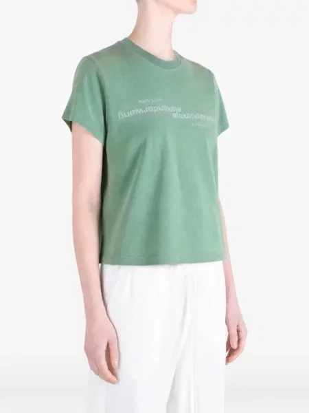Scurt tricou Alexander Wang cu imagine verde