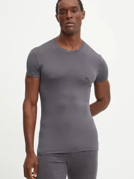 Домашна тениска Emporio Armani Underwear 2 броя с принт черно