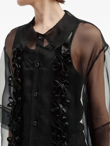 Cămașă Simone Rocha cu model floral cu aplicații negru