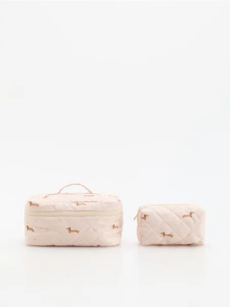 Reserved Косметички 2 pack кремовий 