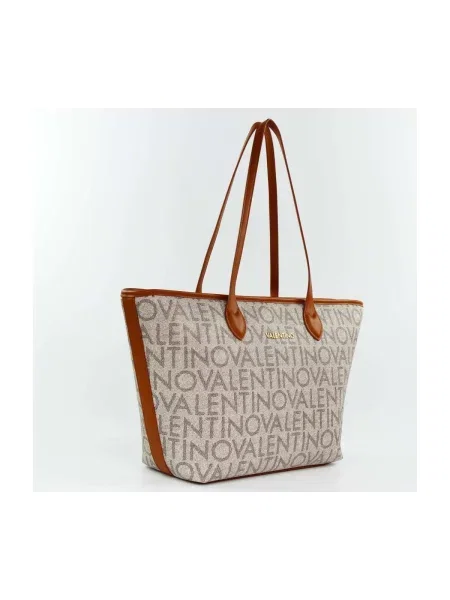 Shopper kabelka Valentino Bags s autogramom béžová