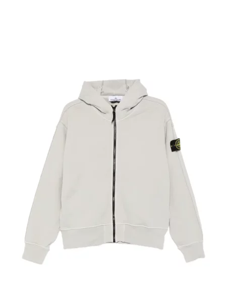 Суичър с качулка Stone Island камъни сиво