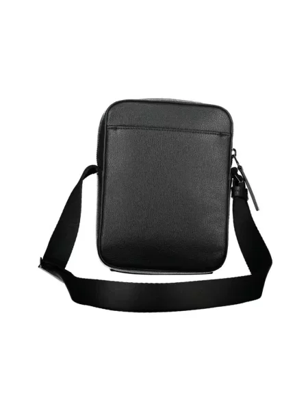 Lniana torba na ramię Calvin Klein elegancka czarna