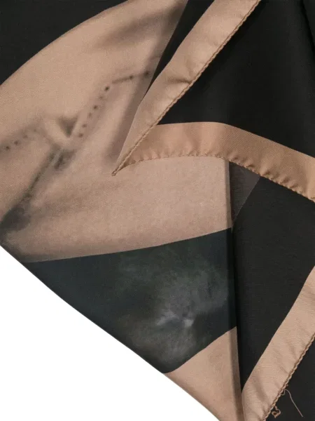 Fular Max Mara de mătase cu imagine negru