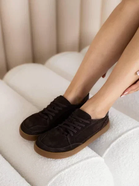 Замшевые кеды 105.store коричневые