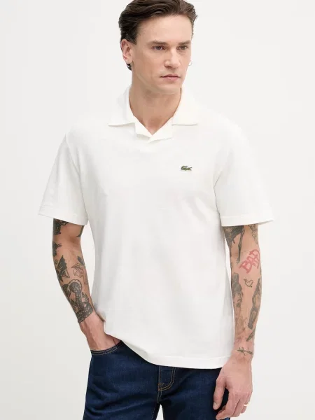 Lacoste tricou polo cu in alb