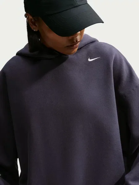 Nike Sportswear kapucnis melegítőfelső női pamuttal Studio Fleece szürke