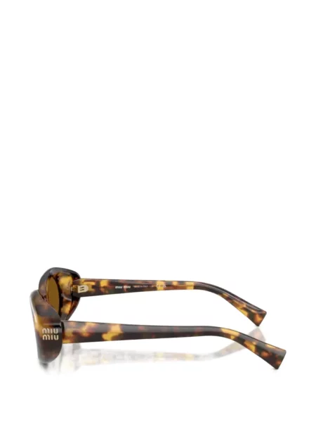 Ovalne sunčane naočale Miu Miu Eyewear s autogramom smeđa