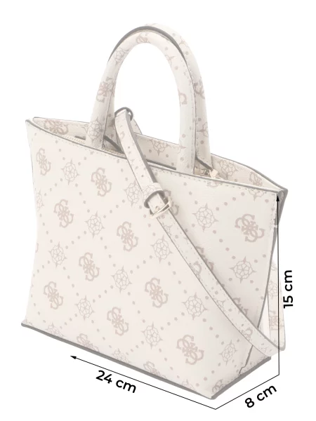 Guess Geantă Emelie Logo Mini Écru bej