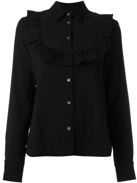 Cămașă Maison Kitsune cu volane negru