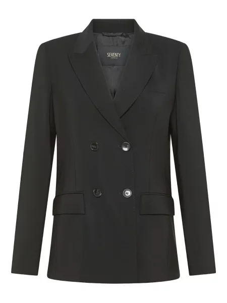 Kurtka Seventy z rękawami 3/4 dwurzędowa czarna