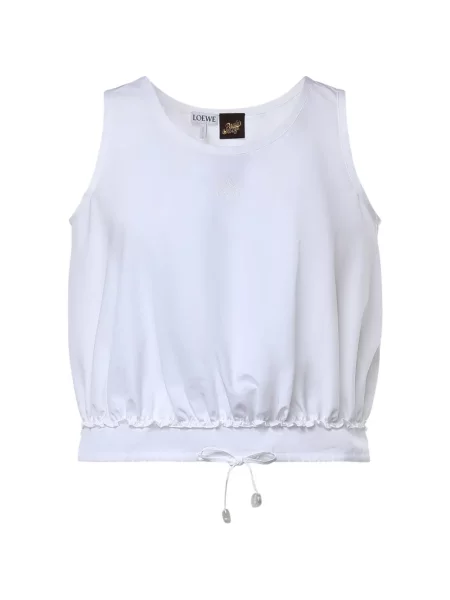Top Loewe cu broderie cu cordon alb