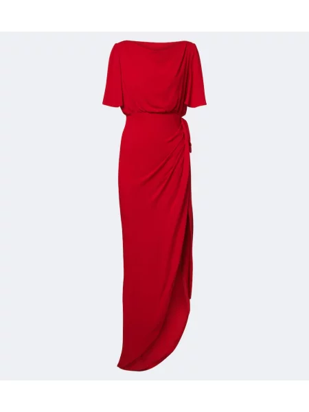 Rochie Valentino de mătase drapată roșu