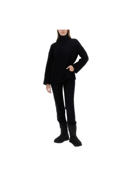 Lniany sweter z golfem Canada Goose czarny