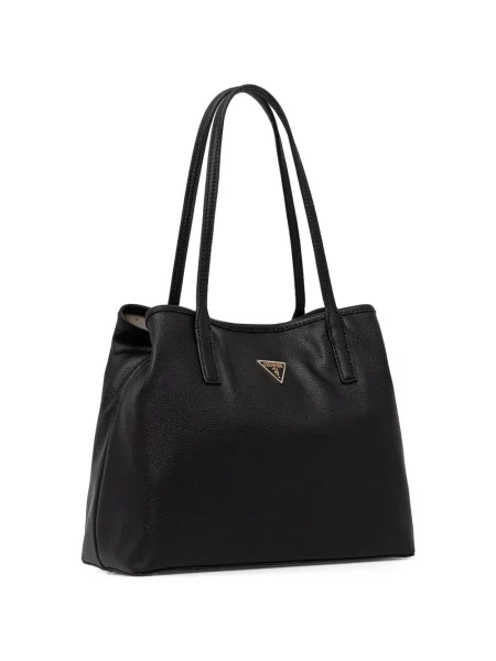 Geantă shopper Guess cu autograf negru
