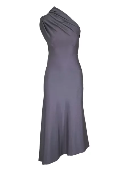 Rochie Khaite cu un umăr gol de costum gri
