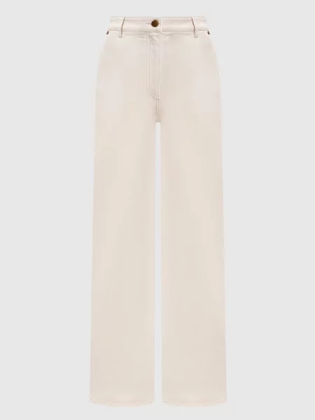 Джинси з патчем логотипа Agnona бежеві