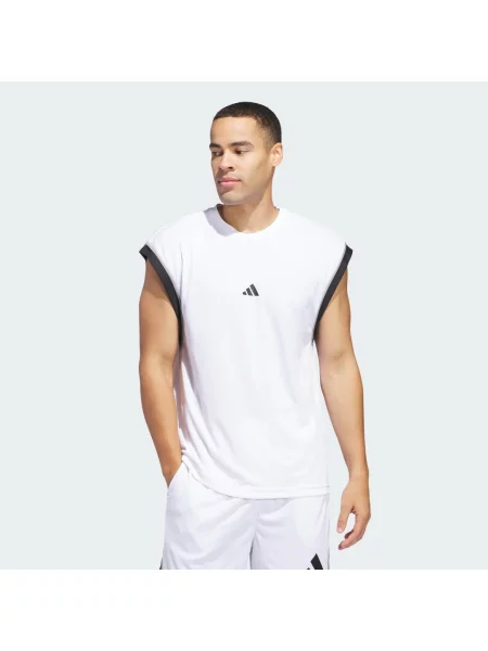 Basketball tílko tričko Adidas bez rukávů bílé