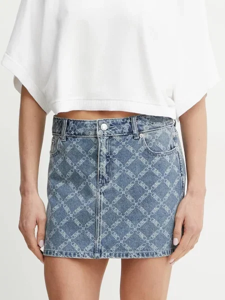 Džínová sukně MICHAEL Michael Kors mini pouzdrová modrá