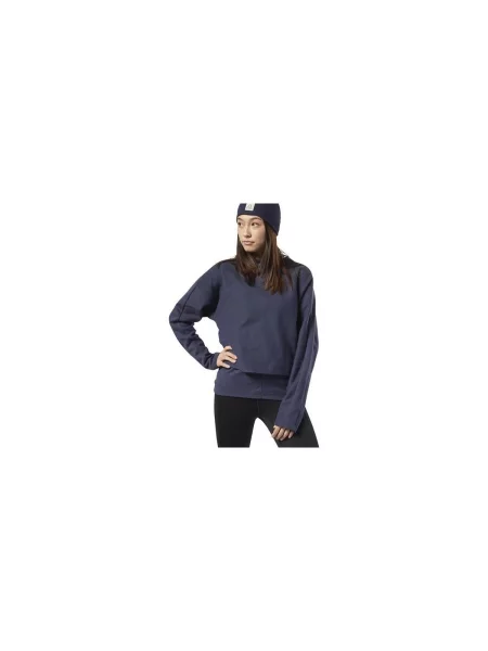 Vrat kapuljače sportska majica Reebok Sport keper plava